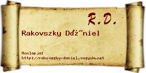 Rakovszky Dániel névjegykártya